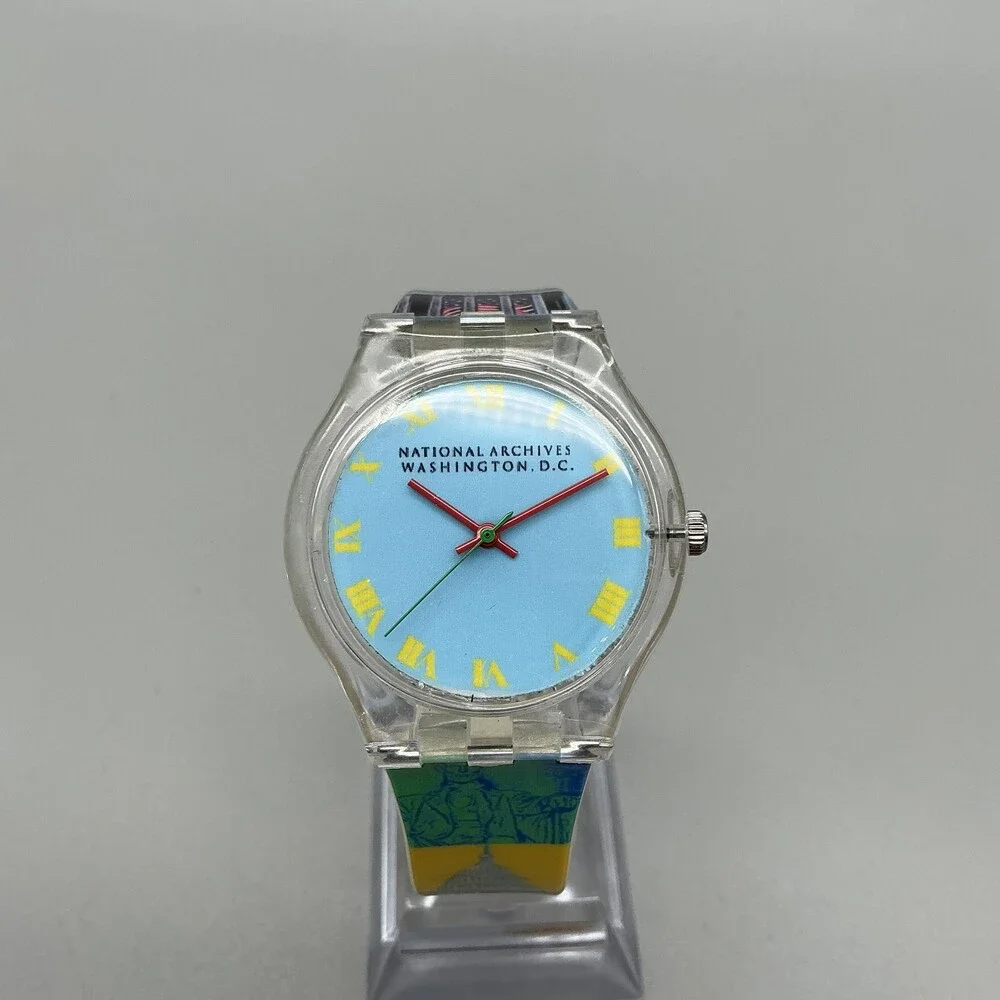 National Archives Capital Landmarks Mens Watch 35mm Blue Dial Multicolor Strap